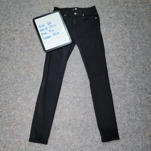 7 For All Mankind Womens Black Denim‎ Skinny Jeans Size 26